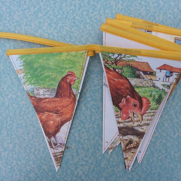 Little Red Hen - vintage paper bunting