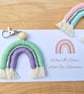 Macrame Rainbow keychain, Cotton Rainbow bag charm - Image 6