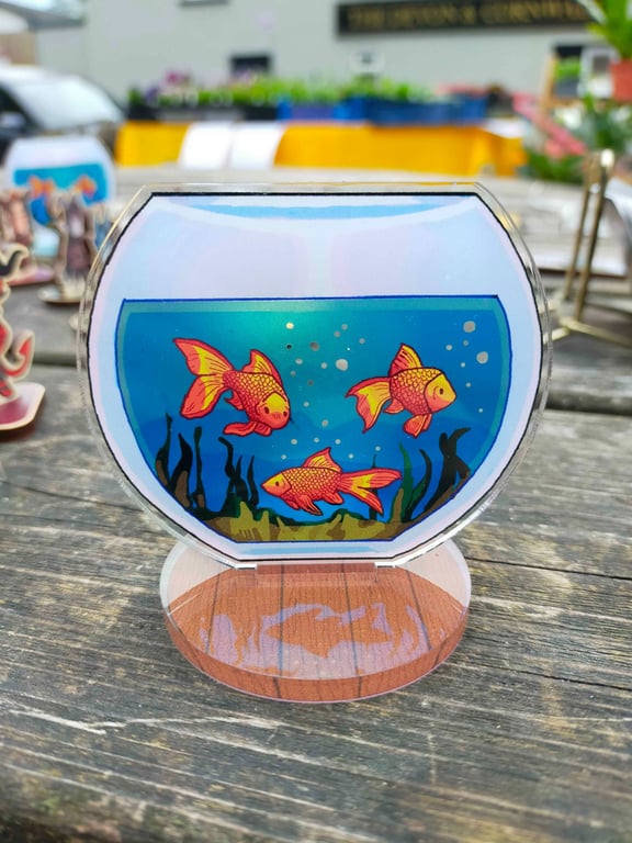 Goldfish Acrylic Standee ( Approx 70mm x 70mm ) Double Sided