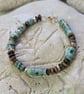 Turquoise, Gold and Tiger Eye Beaded Bracelet - Image 2