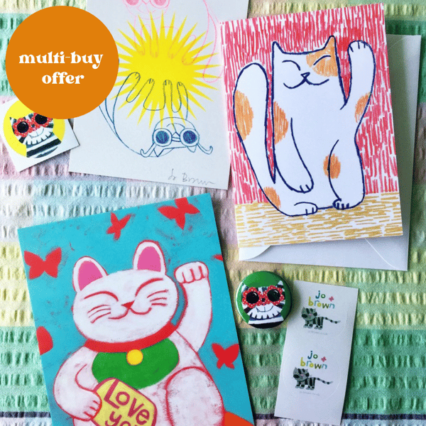 I Love Cats Mini gift box by Jo Brown happytomato7- secret Santa gift