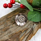 Flower Brooch, Copper and Sterling Silver Lapel Pin