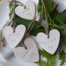 Custom Wedding Place Names, Napkin Ring, Clay Wedding Favours, Keepsake, 