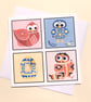 Blank Card with Patterned Ukrainian Eggs, Chicks and Chicken Q-PSQ - Image 1
