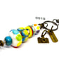 Handmade Bright Polka-Dot Lamp-work Glass Bead Bag Charm Keyring  Unique Gift  - Image 4