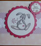 Happy Birthday Card - Rabbit with Pink Flower - Image 7
