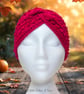Crochet headband, ear warmer. Red twist ear warmer. Cherry red headband. - Image 2