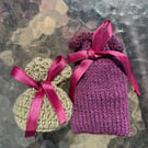 Lot of 2 Handmade crochet lavender sachets 