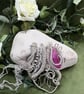 Silver and Pink Quartz Anatomical Heart wire wrapped pendant - Image 3
