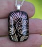 Fairy Wing Dichroic Glass Pendant: Rose Gold Fused Glass Necklace F47 - Image 8
