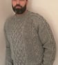 Made To Order Hand Knit Shetland Wool Aran Sweater- Choice of Sizes and Colours