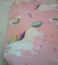 Unicorns and Rainbows on a Pale Pink Background Fabric Handbag - Image 3