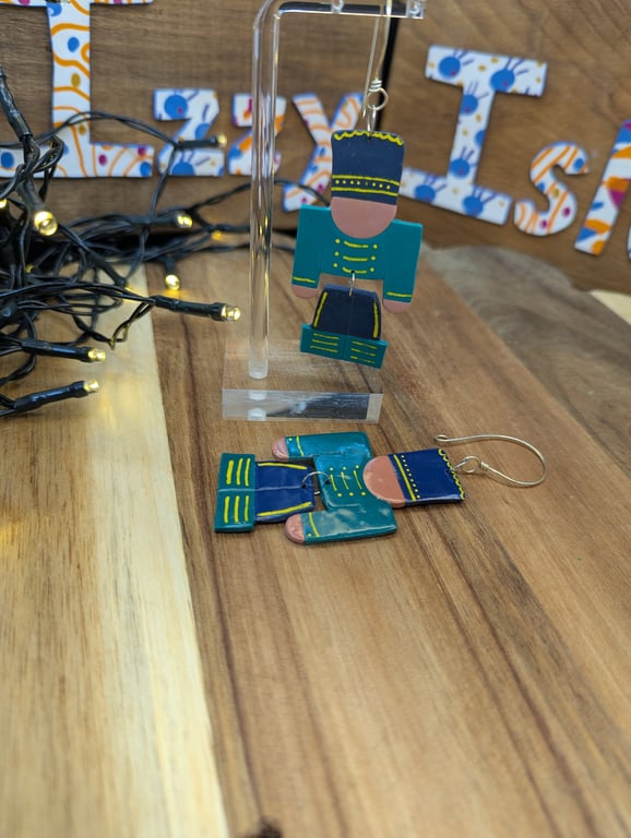 Teal toy soldier Christmas decorations 