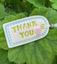 Small Ceramic Thank You gift tag decoration with heart - Image 3