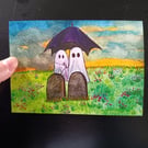 A6 art print blank greetings card: Death Won't Part Us