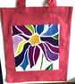 Joyous Tote bag Fabulous fuchsia pink cotton tote printed with 'Blooming' design - Image 3