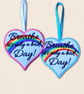 Breathe It's Only a Bad Day Heart Hanger - Positive Embroidered Decoration