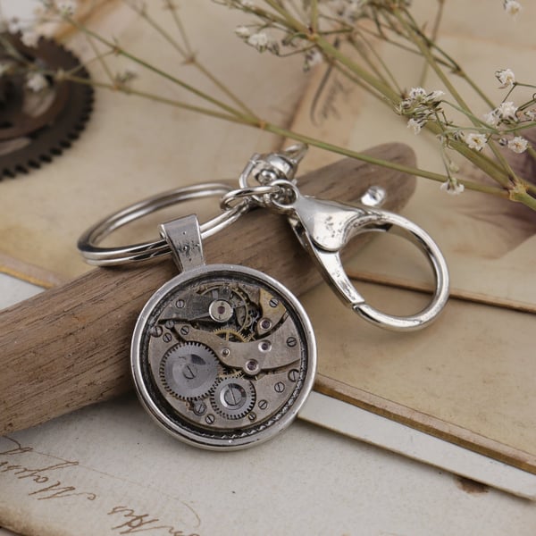 Dark academia gifts for boyfriend, Steampunk keychain, Quirky housewarming gifts