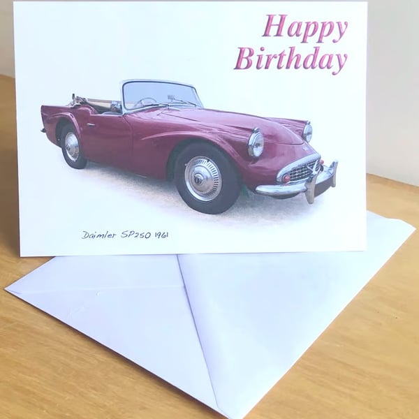 Daimler SP250 (Dart) 1961 - Birthday, Anniversary, Retirement or Plain Card