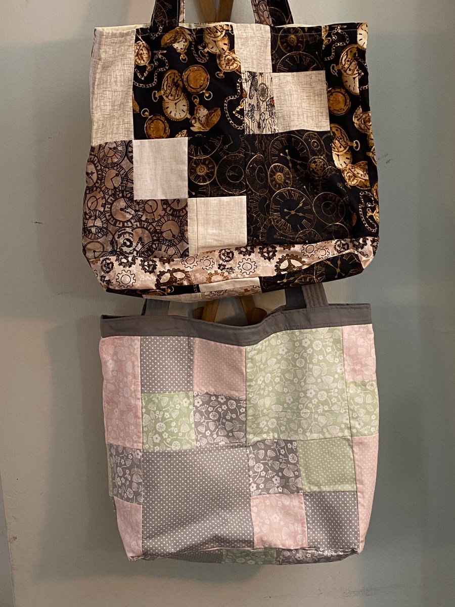 Patchwork Tote for All Sorts of Uses. Shoulder Straps for Ease of Carrying.