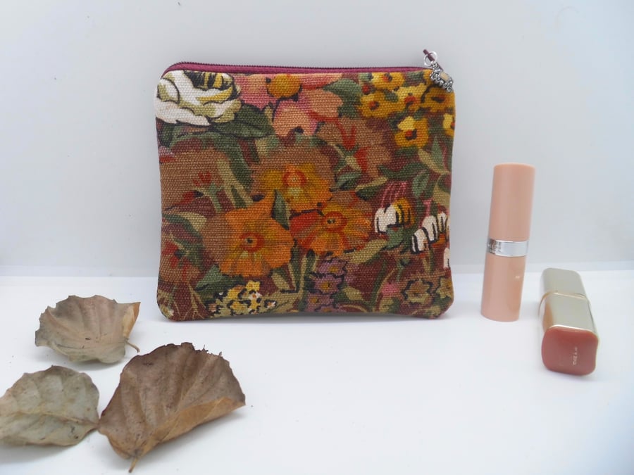 Make up bag purse vintage Liberty fabric 'Cottage Garden'