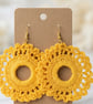 Crochet Boho Mandala Earrings Festival Yellow 
