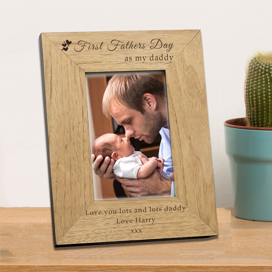 First Father's Day as my Daddy, Personalised Photo Frame, 6x4 Inch, Fathers Day