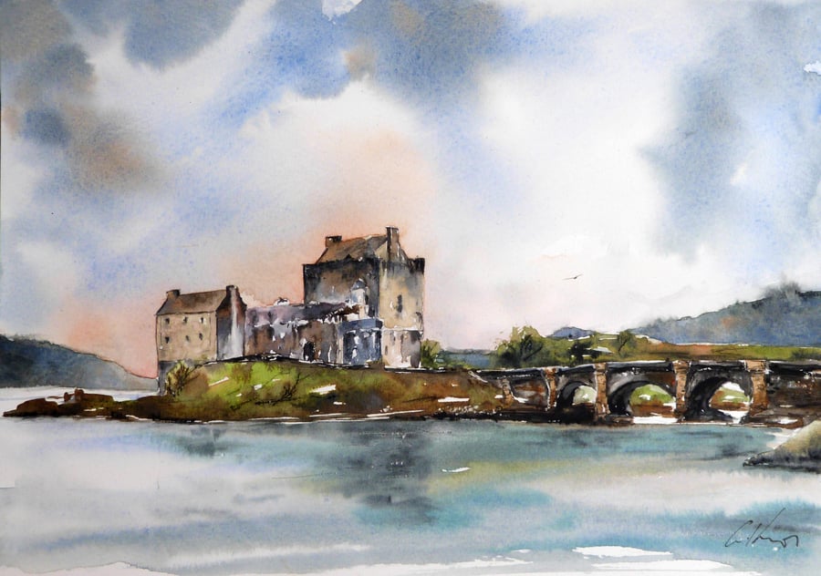 Eilean Donan Castle, Original Watercolour Painting.