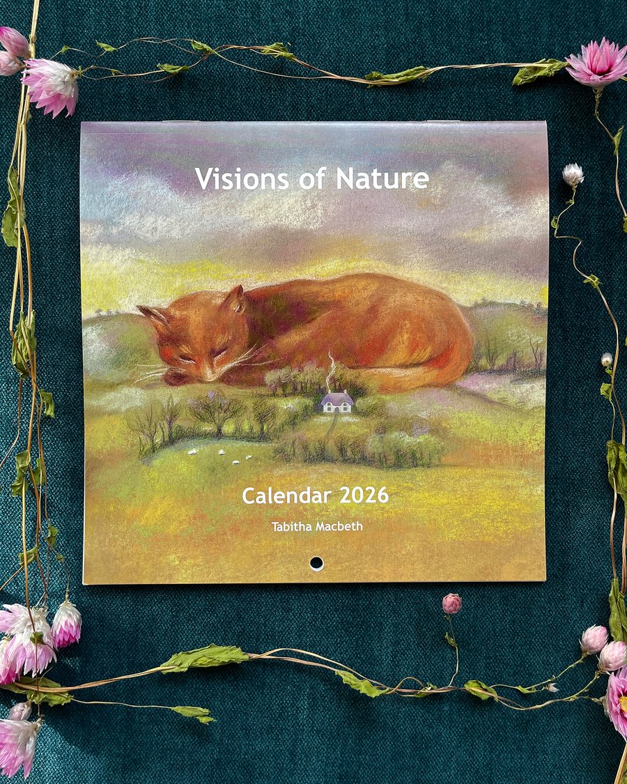 LARGE 2026 Wildlife Art Calendar: wall calendar, nature illustrations, landscape