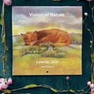LARGE 2026 Wildlife Art Calendar: wall calendar, nature illustrations, landscape