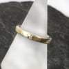 Diamond ring silver and 18ct gold UK size O
