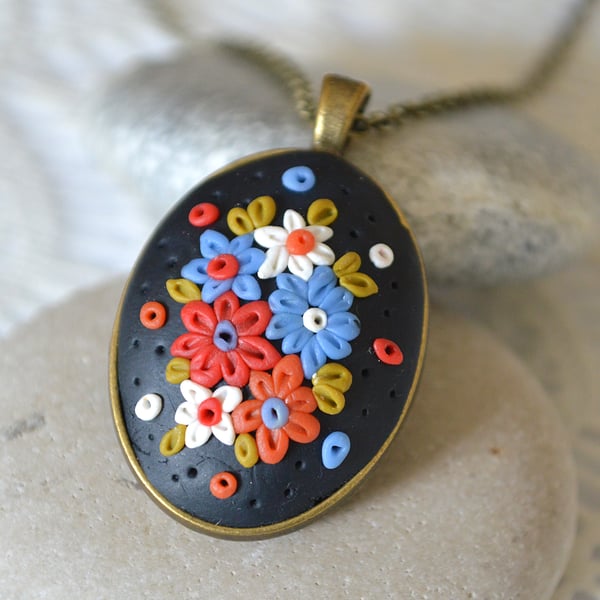 Polymer Clay Applique Pendant