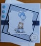 New Baby Boy Card - Kitten with Balloons - Image 4