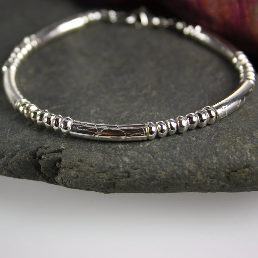 Silver Macaroni Bracelet