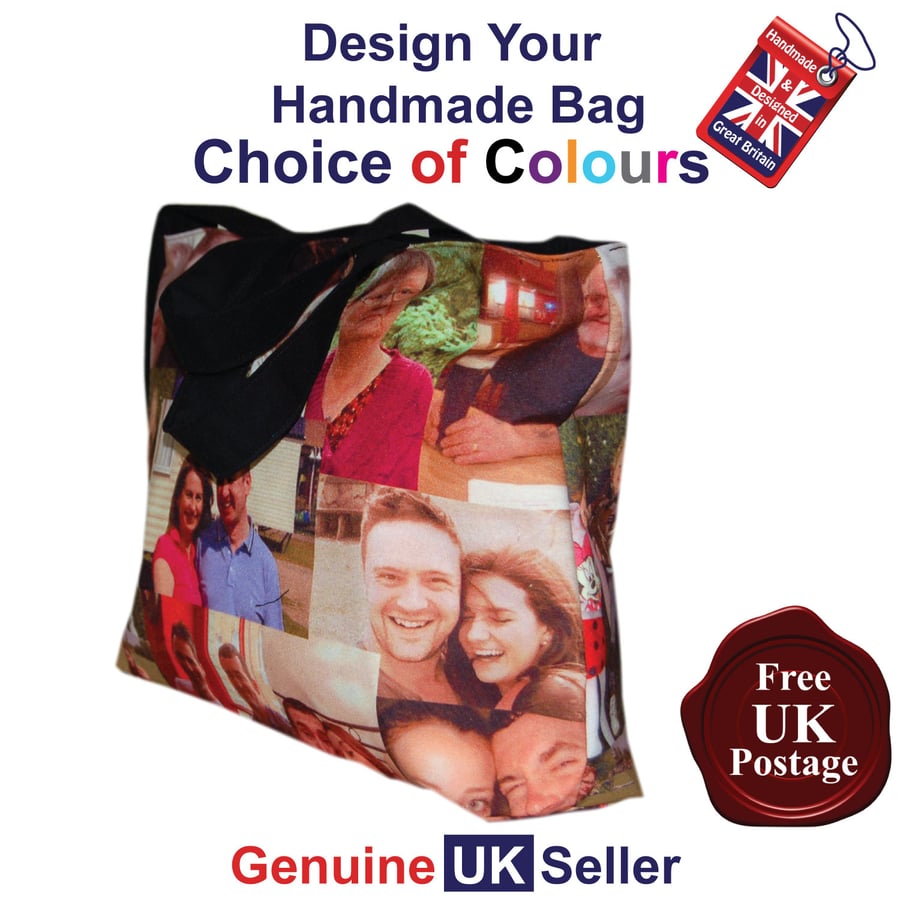 Personalised Tote Bag Handmade Photo Bag, Personalised Bag, Create Your Own Bag,