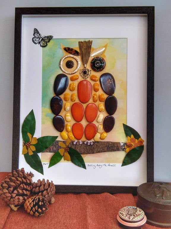 Owling Away the Hours Mixed Media Art