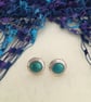 Scroll Edged Teal Studs - Image 3