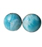 Larimar Studs Earrings Sterling Silver Jewellery Gift 12mm Round Rare Gemstone - Image 1