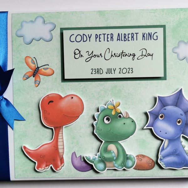 Dinosaurs Birthday guest book, Cute dinosaurs party keepsake, gift