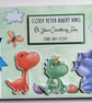 Dinosaurs Birthday guest book, Cute dinosaurs party keepsake, gift - Image 1