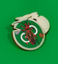 Go with cotton stainer bug - wooden pin brooch
