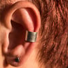 Chunky leaf print ear cuff in Sterling Silver