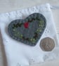 Hand Embroidered Holly & Mistletoe Wool Felt Heart Brooch, Christmas Brooch - Image 6