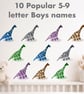 Personalised Dinosaur Boy Set of 3 Bedroom Prints First Middle and Surname A4 A3 - Image 2