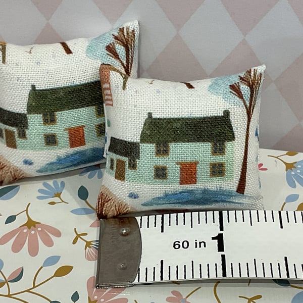 Dolls house cushions (PAIR) 12th scale,
