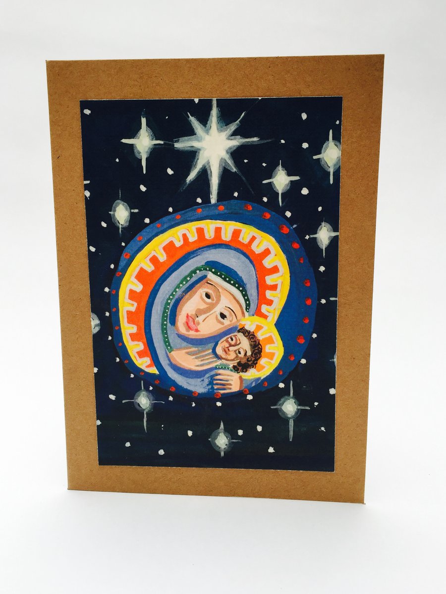 Mother  Mary Christmas Card