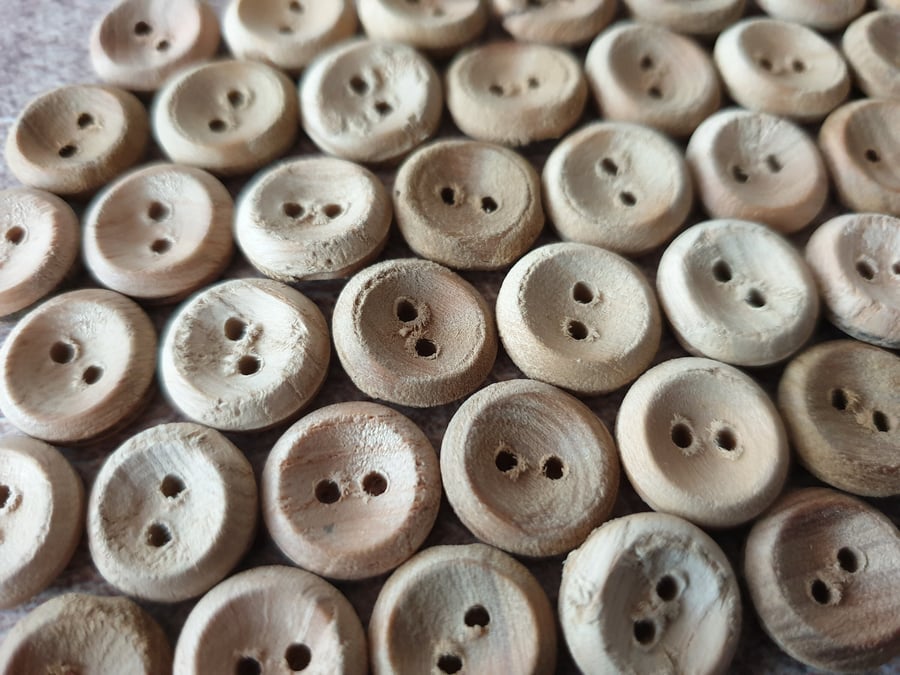 916" 14mm 22L Old size Real Wood x 10 Buttons