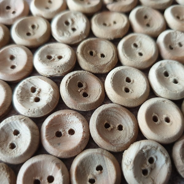 916" 14mm 22L Old size Real Wood x 10 Buttons