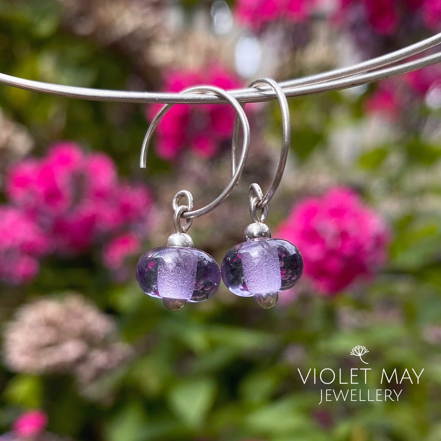 Lilac Glass Earrings