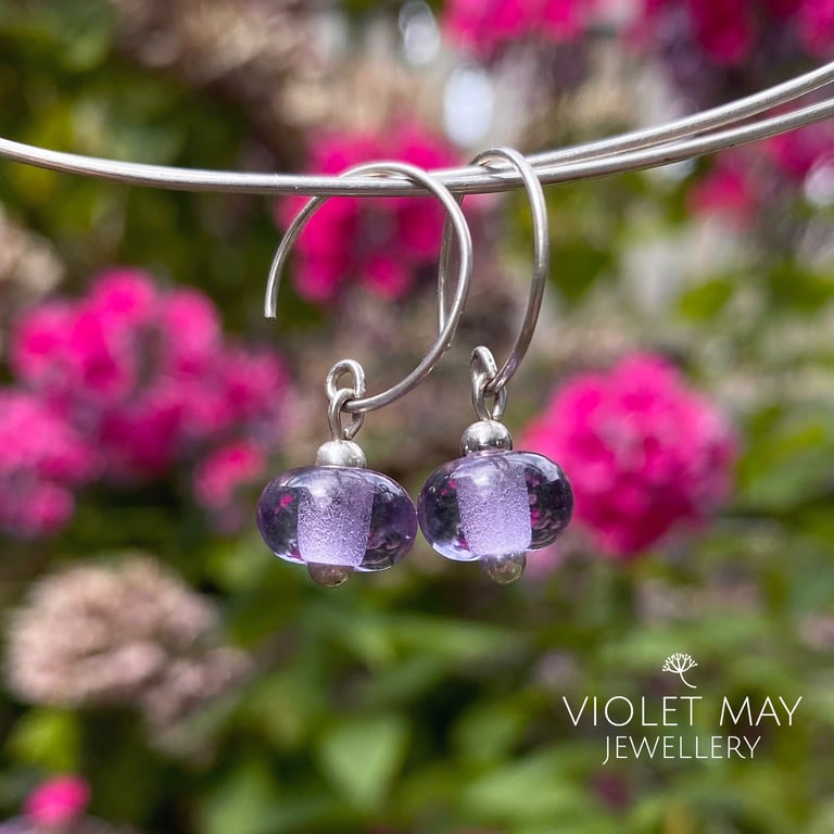 Lilac Glass Earrings